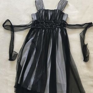 Girls Black & Grey Special Occasion Dress Sz12